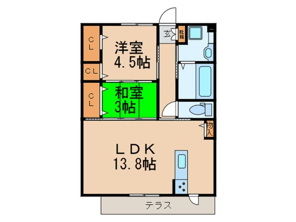 Ｄ－ｒｏｏｍカトレアの物件間取画像